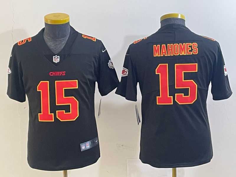 Youth Kansas City Chiefs #15 Patrick Mahomes Black Fashion Vapor Limited Stitched Jersey,We sell and wholesale Youth Kansas City Chiefs #15 Patrick Mahomes Black Fashion Vapor Limited Stitched Jersey on line form chian!